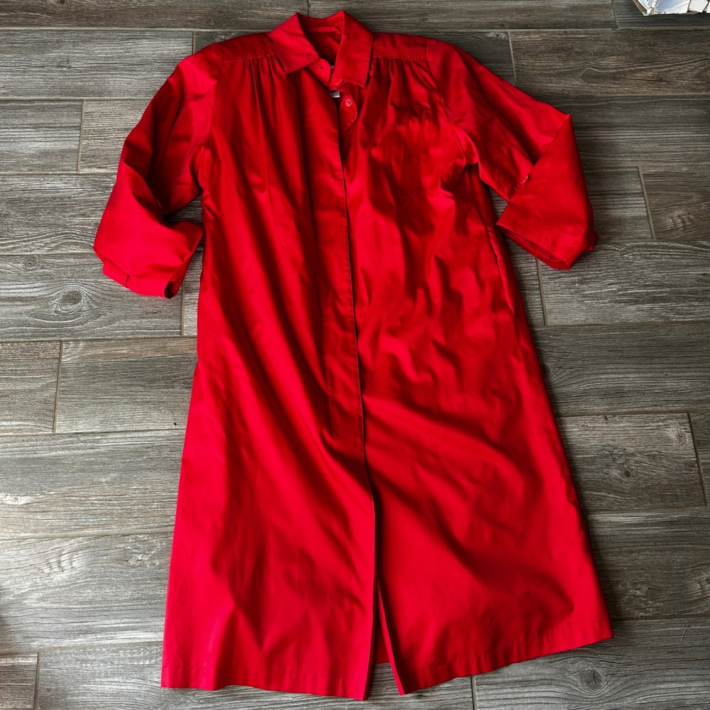 Vintage Retro Glam Chic‎ Women's Red All Weather Traveler Trench Coat Size 4
